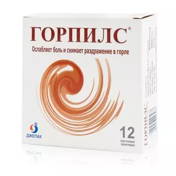 Горпилс вкус меда и лимона пастилки для рассасывания 12шт