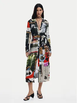 Платье-Рубашка стандартный крой Collage 25SWVW45 Desigual, мультиколор