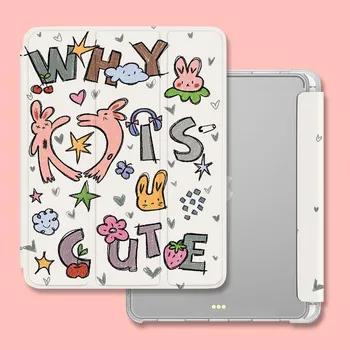 Для iPad 2022 10th чехол Pencil Doodle Pattern iPad Tri-Fold Case для iPad 2021 gen9 gen8 gen7 10,2 2018/17 6th 5th 9,7 с подставкой для карандашей iPad 2021 Gen910.2