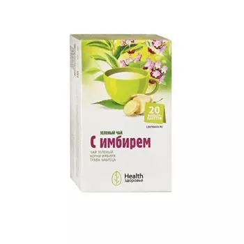 Чай зеленый с имбирем Health Здоровье фильтр-пакет 2г 20шт