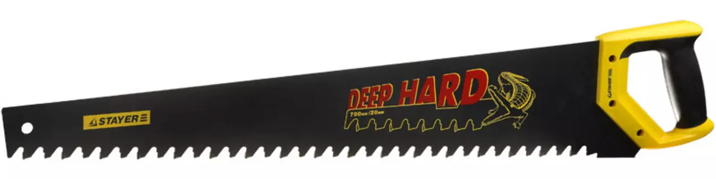 Ножовка по пенобетону STAYER DEEP HARD, шаг зубьев 20 мм, длина полотна 700 мм (2-15097)