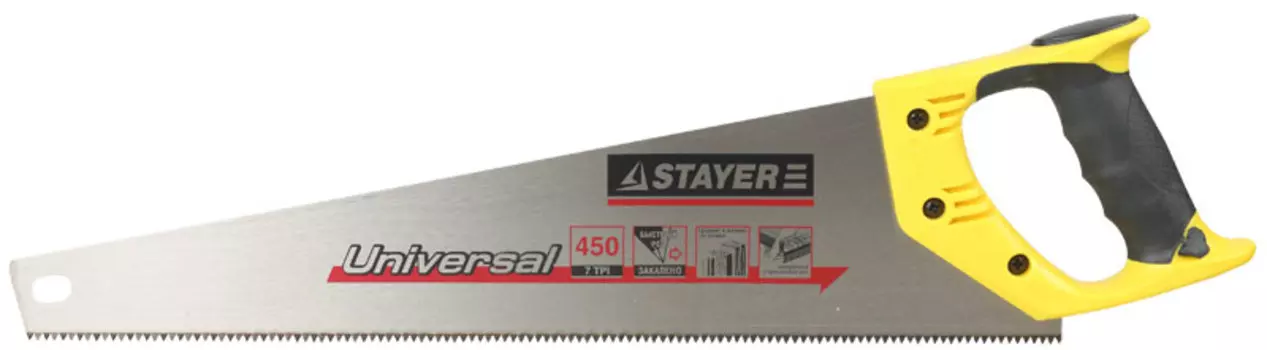 Ножовка универсальная STAYER PROFESSIONAL COBRA-7, шаг зубьев 3.5 мм, длина полотна 450 мм (1510-45)