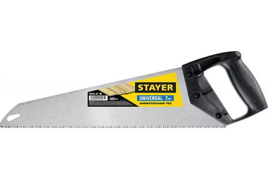 Ножовка универсальная STAYER UNIVERSAL, шаг зубьев 3.5 мм, длина полотна 400 мм (15050-40_z03)