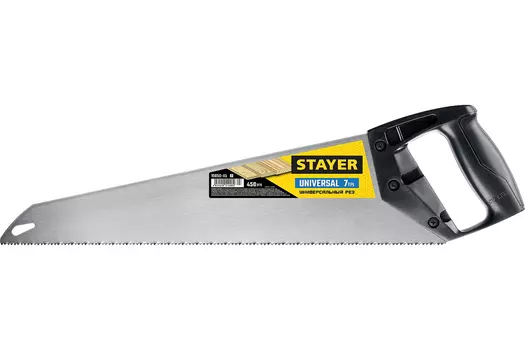 Ножовка универсальная STAYER UNIVERSAL, шаг зубьев 3.5 мм, длина полотна 450 мм (15050-45_z03)