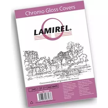 Обложки для переплета Chromolux A4, картон, 230 г/м, 100 шт., белые, Lamirel (LA-78689)