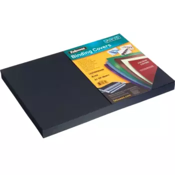 Обложки для переплета Delta A3, картон, 100 шт., черные, тиснение под кожу, Fellowes (FS-53744)