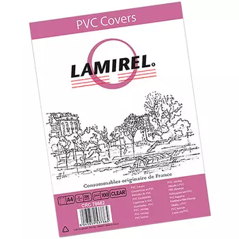 Обложки для переплета Lamirel A4, пластик, 200г/м, 100шт., прозрачные, Fellowes (LA-78682)