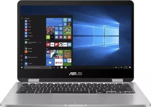 Ноутбук-трансформер ASUS VivoBook Flip 14 TP401MA-EC418T 14" IPS 1920x1080, Intel Celeron-N4020 1.1GHz, 4Gb RAM, 128Gb SSD, W10, серый (90NB0IV1-M11140)