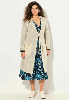 Кардиган TIE FRONT LONG SLEEVE Ulla Popken, бежевый