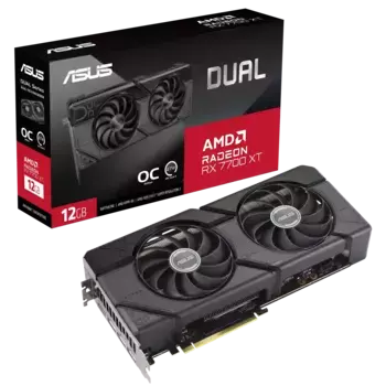 Видеокарта ASUS Radeon DUAL RX 7700 XT OC 12GB (90YV0JZ0-M0NA00)