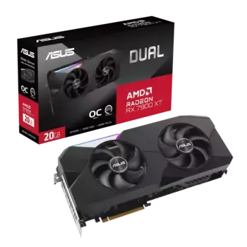 Видеокарта ASUS Radeon DUAL RX 7900 XT OC 20GB (90YV0IV2-M0NA00)