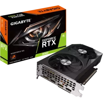 Видеокарта GIGABYTE Nvidia GeForce RTX 3060 Windforce 12Gb (GV-N3060WF2-12GD)