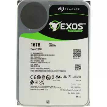 Внутренний HDD диск SEAGATE Exos X18 16TB, SATA3, 3.5" (ST16000NM000J)