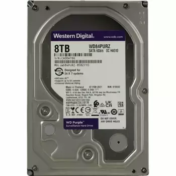 Внутренний HDD диск WD Purple 8TB, SATA3, 3.5" (WD84PURZ)