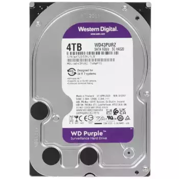 Внутренний HDD диск WD Purple Surveillancer 4TB, SATA3, 3.5" (WD43PURZ)