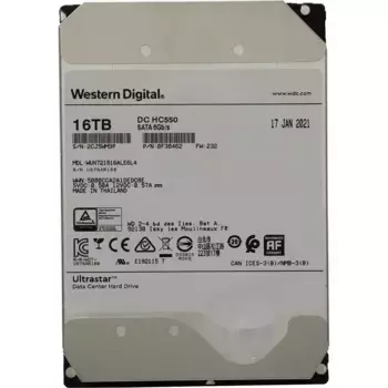 Внутренний HDD диск WD Ultrastar DC HC550 16TB, SATA3, 3.5" (WUH721816ALE6L4)