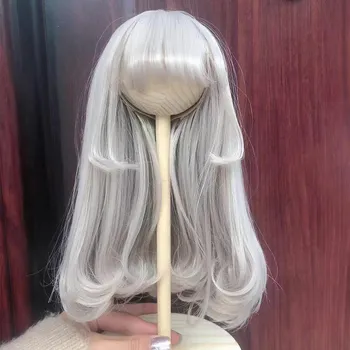 BJD 1/6 парик для куклы для девочек, челка для куклы, длинные волосы, аксессуары для куклы, волнистый парик для волос