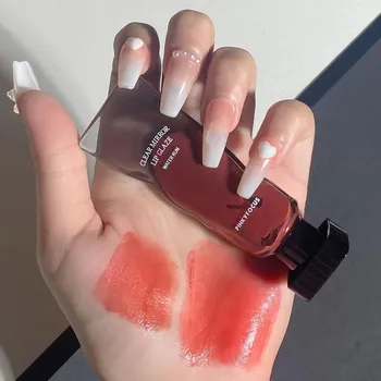 Жидкая губная помада в бутылке, яркий цвет, высокая насыщенность, питательная, прозрачная матовая помада с кубиками льда 06