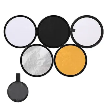 30 см круглый складной портативный отражатель для фотосъемки в студии Silver & White