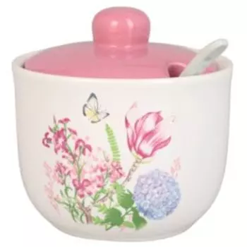 Сахарница Lavenir Бабочка с ложкой, 10 см, керамика
