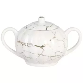 Сахарница Lavenir Золотой мрамор, 350 мл, фарфор