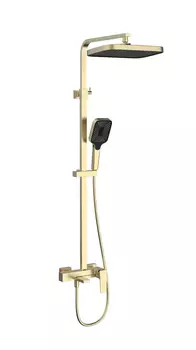 Душевая стойка Vincea Cube VSFS-4C12BG с изливом, брашированное золото