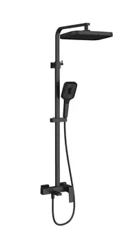 Душевая стойка Vincea Cube VSFS-4C12MB с изливом, матовый черный
