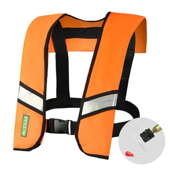 Ручной/автоматический надувной спасательный жилет для взрослых, спасательный жилет для водных видов спорта, плавания, рыбалки, выживания Manual inflation оранжевый
