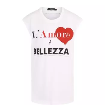 Хлопковый топ свободного кроя с принтом Dolce &amp; Gabbana