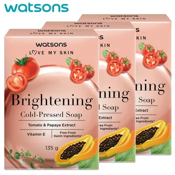 Watsons Love My Skin Осветляющее мыло холодного отжима, экстракт томата и папайи, витамин Е, без агрессивных ингредиентов 135 г. х 1/3 шт. 135 g.