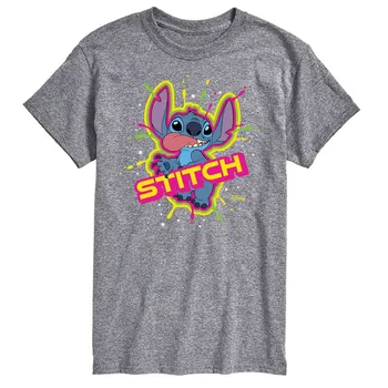 Футболка 's Lilo & Stitch Big & Tall с цветочным брызгом Disney, серый