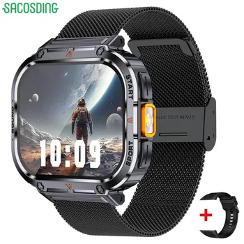 SACOSDING Новые 2,0-дюймовые умные часы 2024 года с Bluetooth-звонком, мужские спортивные фитнес-трекеры, умные часы для Android IOS, калькулятор, большая батарея 400 мАч чёрный
