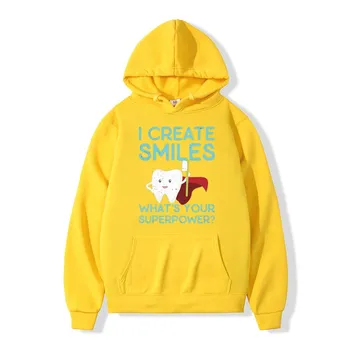 Толстовки с капюшоном «I Create Smiles» для стоматолога, стоматолога-гигиениста, унисекс, винтажная классическая толстовка с капюшоном, одежда из чистого хлопка, уличная одежда для подростков 2XL