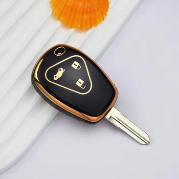 Чехол для ключей из ТПУ, брелок для Renault Megane Duster Modus Espace Laguna Logan для DACIA Sandero Fluence Clio Kango 2 3 кнопки 2 Buttons чёрный