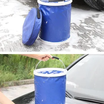 Складное ведро для автомойки, портативное складное ведро 9L оранжевый