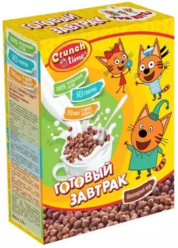 Сухой завтрак Crunch Time Три кота 170гс доставкой!