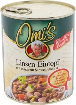 Суп Omis Домашний из чечевицы с кусочками постной свинины 800г