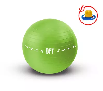 Гимнастический мяч 65 см для коммерческого использования OriginalFitTools FT-GBPRO-65GN