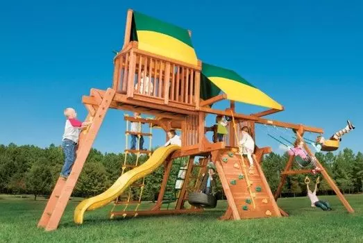 Игровая площадка Woodplay Castle Combo IV с тентованной крышей
