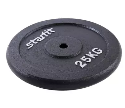 Диск чугунный Starfit BB-204 25 кг, d=26 мм, черный