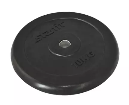 Диск обрезиненный Starfit BB-202, d=26 мм, черный, 10 кг