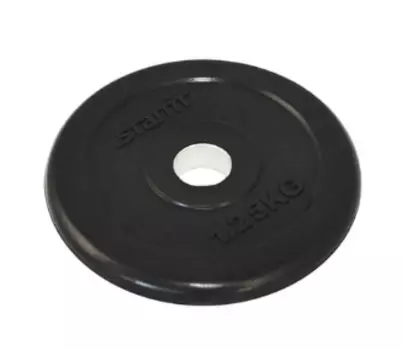 Диск обрезиненный Starfit BB-202, d=26 мм, черный, 1,25 кг