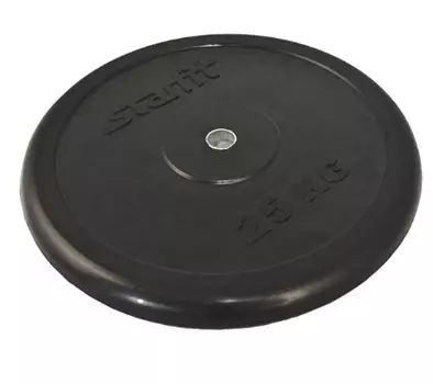 Диск обрезиненный Starfit BB-202, d=26 мм, черный, 25 кг