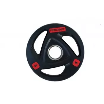 Диск олимпийский обрезиненный черный Fitnessport RCP17-5