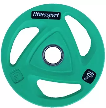 Диск олимпийский обрезиненный цветной Fitnessport RCP20-10