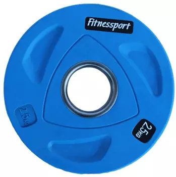 Диск олимпийский обрезиненный цветной Fitnessport RCP20-2,5