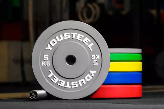 Диски для штанги каучуковые Yousteel серый 5 кг