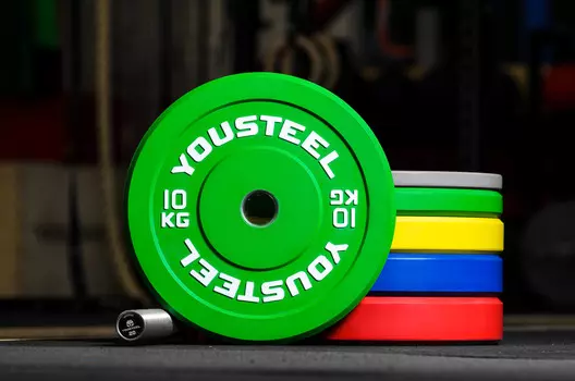 Диски для штанги каучуковые Yousteel зеленый 10 кг