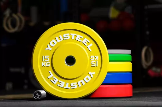 Диски для штанги каучуковые Yousteel желтый 15 кг