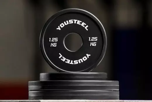Диски для штанги малые каучуковые Yousteel черные 1,25 кг